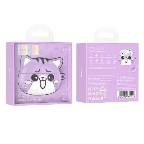 Навушники HOCO EW48 True wireless stereo headset Purple cat-1